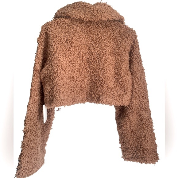 MAJORELLE Hazelnut Faux Fur Cropped Jacket size small - Picture 5 of 10